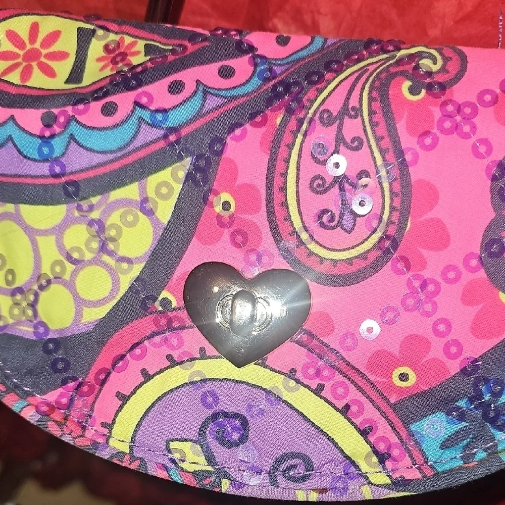Justice NWOT Colorful Paisley Girls Sequin Detail Crossbody Bag
